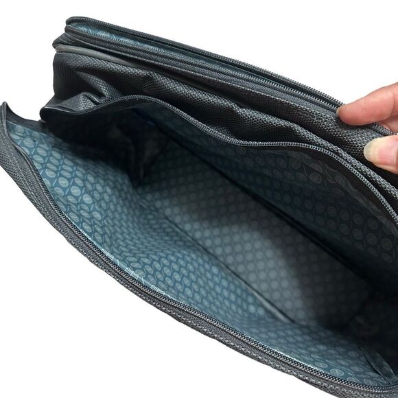 Vintage 80s Pan Am Charcoal canvas travel messenger bag with shoulder strap NWT - Picture 7 of 15